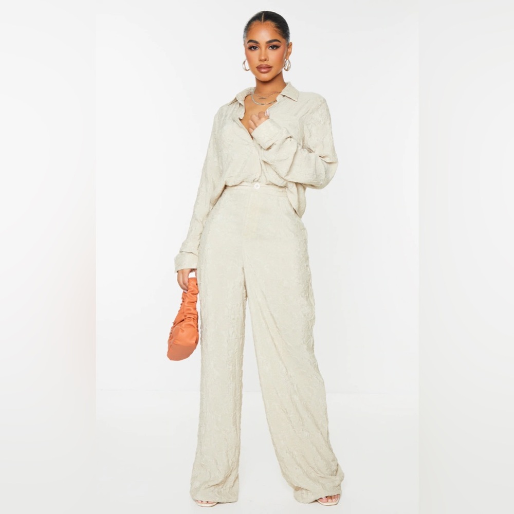 Pretty Little Thing Crinkle Wide Leg Pants